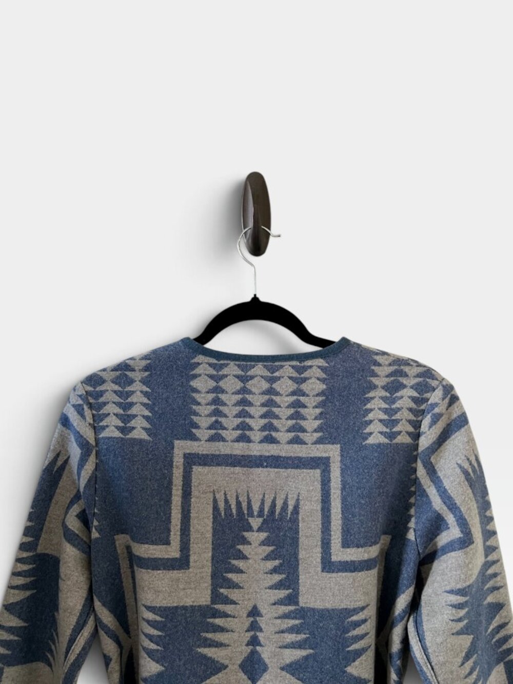 Pendleton Virgin Wool Aztec Jacket/Coat In Blue & Gray Size S - Picture 9 of 14